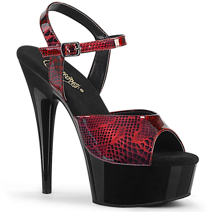 Women\'s Pleaser Delight-609SP Ankle Strap Sandals Red | 964OEHWPQ