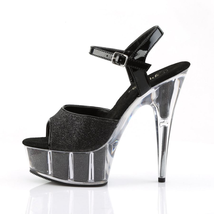 Women's Pleaser Delight-609-5G Ankle Strap Sandals Black | 539VWIGBE