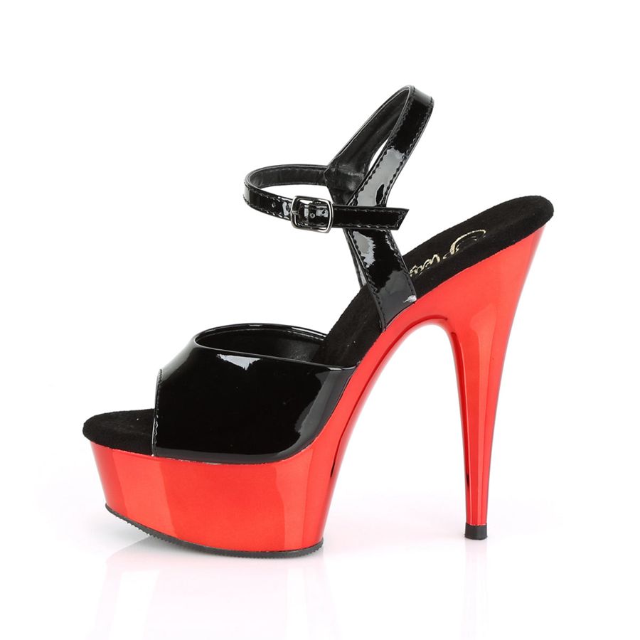 Women's Pleaser Delight-609 Ankle Strap Sandals Red | 574PLUCJX