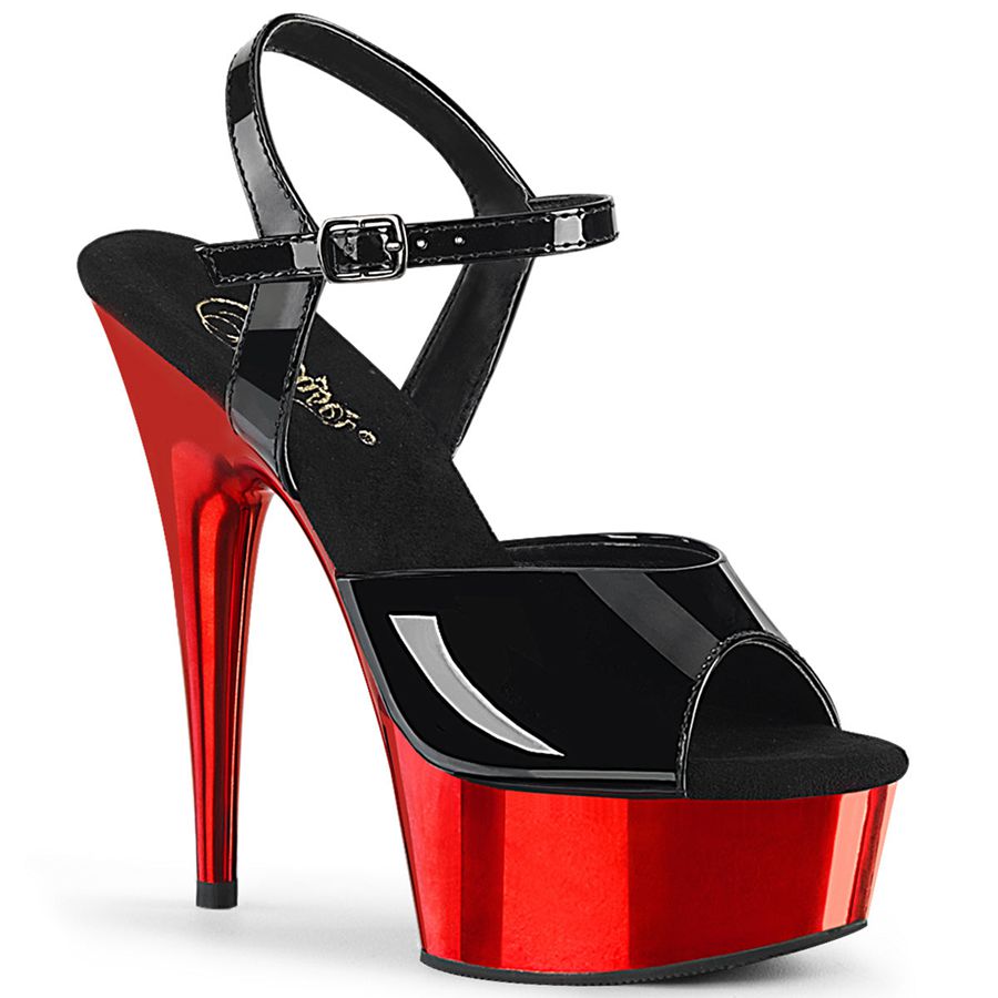 Women\'s Pleaser Delight-609 Ankle Strap Sandals Red | 574PLUCJX