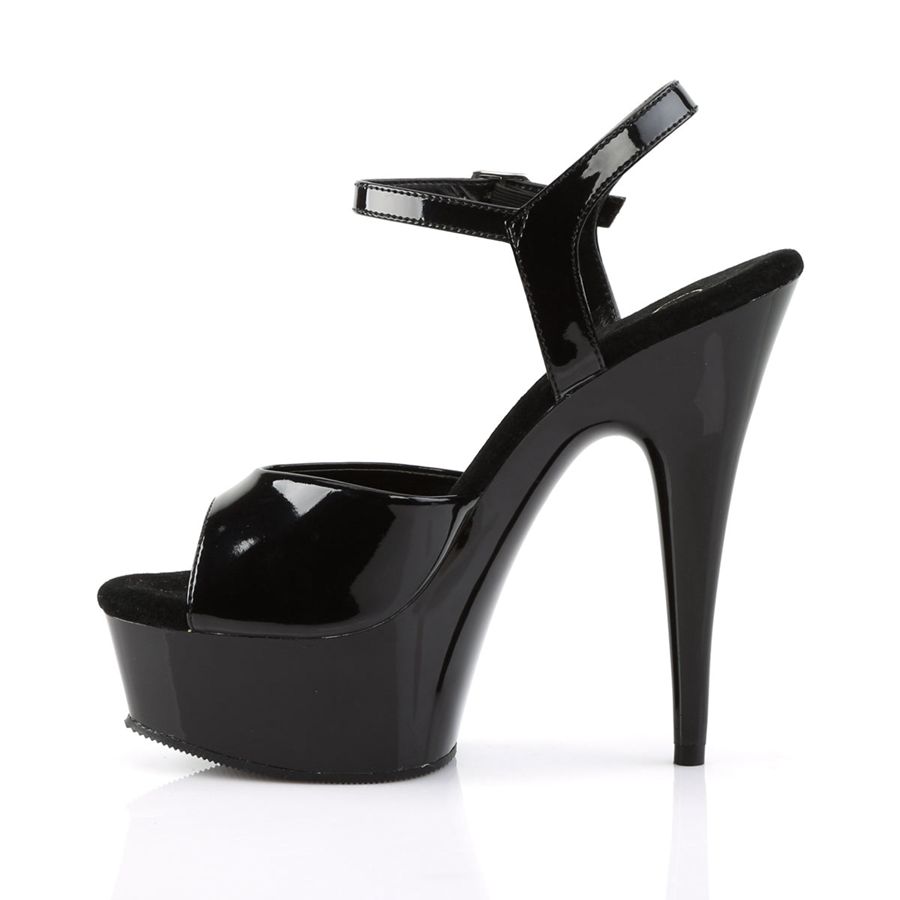 Women's Pleaser Delight-609 Ankle Strap Sandals Black | 748MFVHJQ