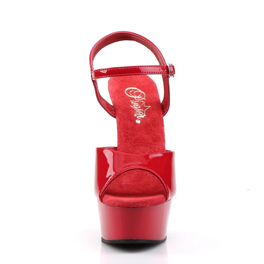 Women's Pleaser Delight-609 Ankle Strap Sandals Red | 764DBRWHP