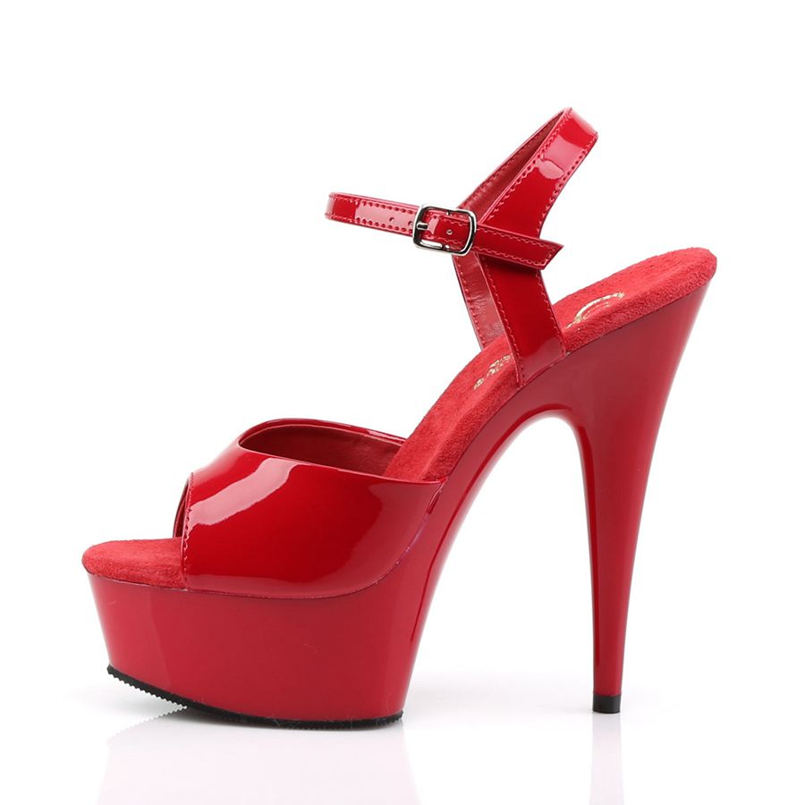 Women's Pleaser Delight-609 Ankle Strap Sandals Red | 764DBRWHP