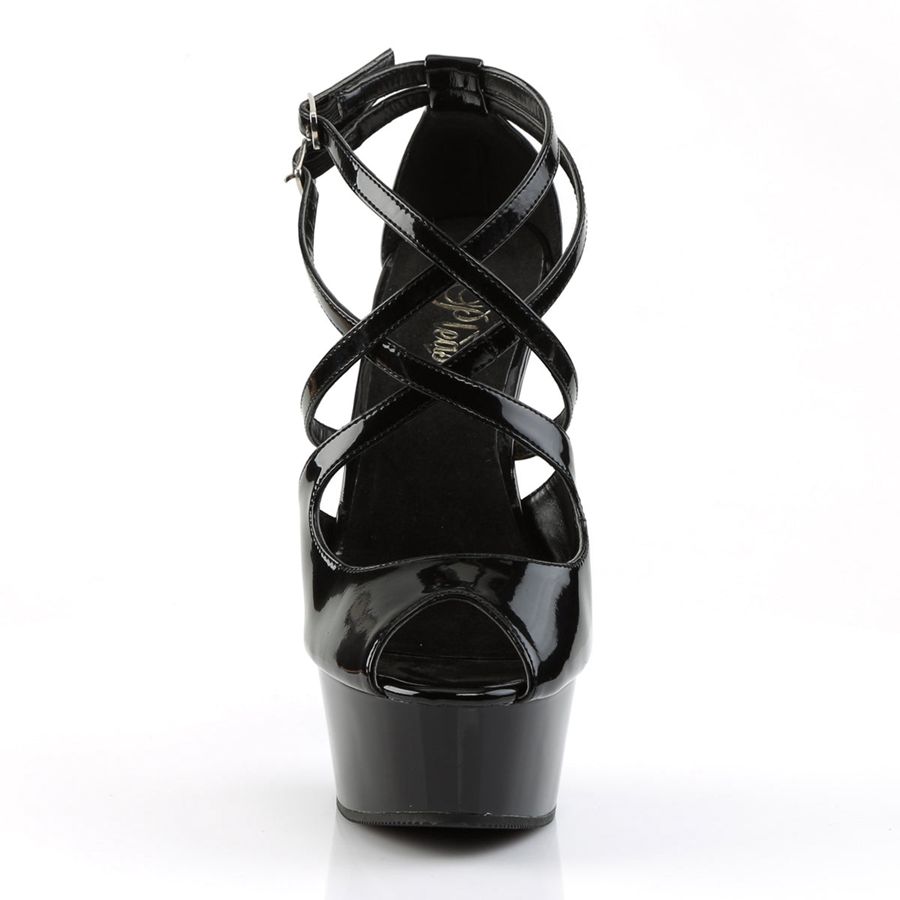 Women's Pleaser Delight-612 Ankle Strap Sandals Black | 317TVWNIR