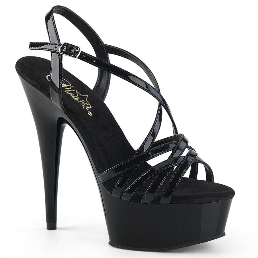 Women\'s Pleaser Delight-613 Ankle Strap Sandals Black | 069ZFKSVI