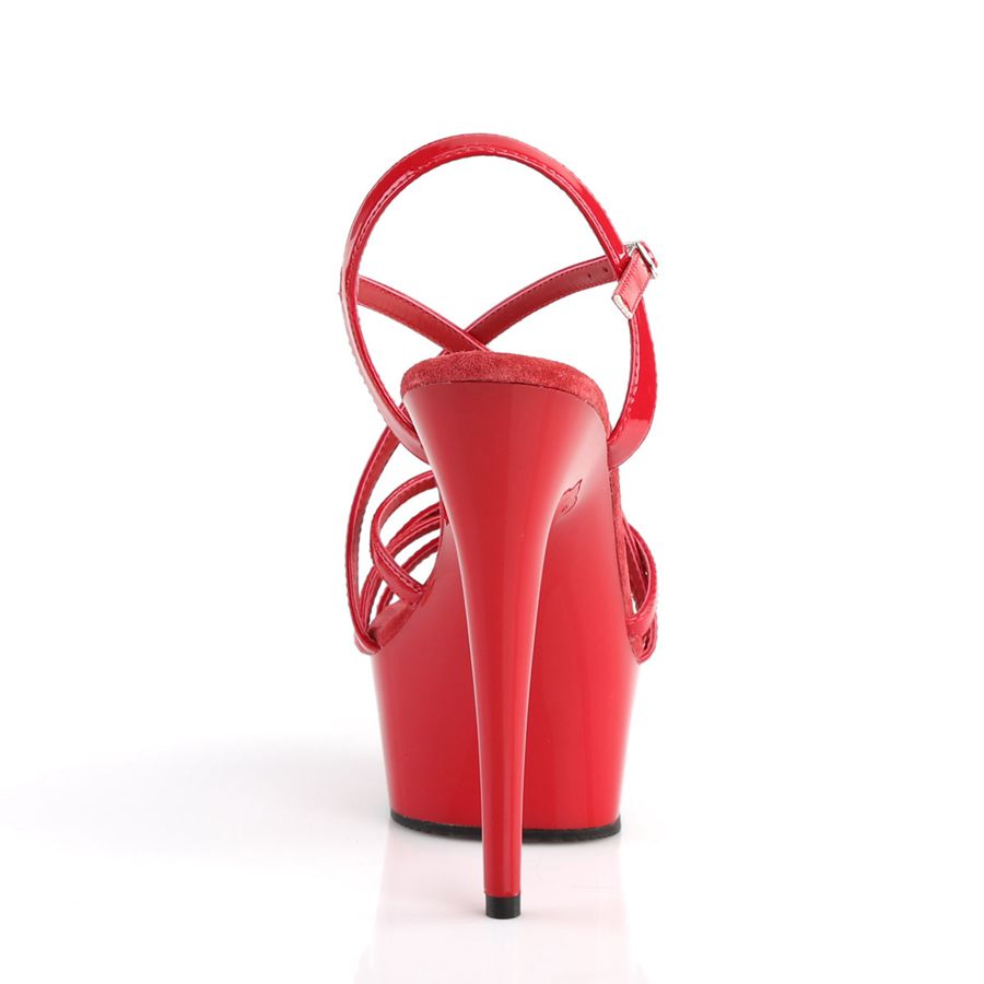 Women's Pleaser Delight-613 Ankle Strap Sandals Red | 285LXKRMT