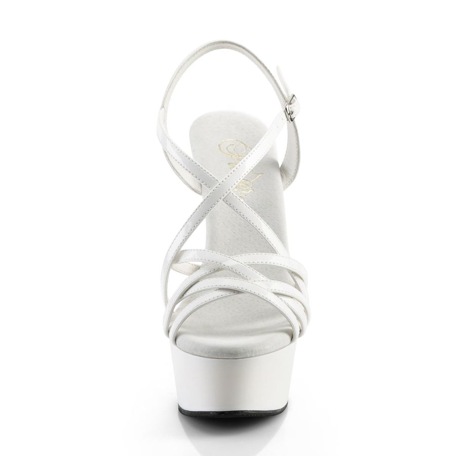 Women's Pleaser Delight-613 Ankle Strap Sandals White | 420DBLFNP