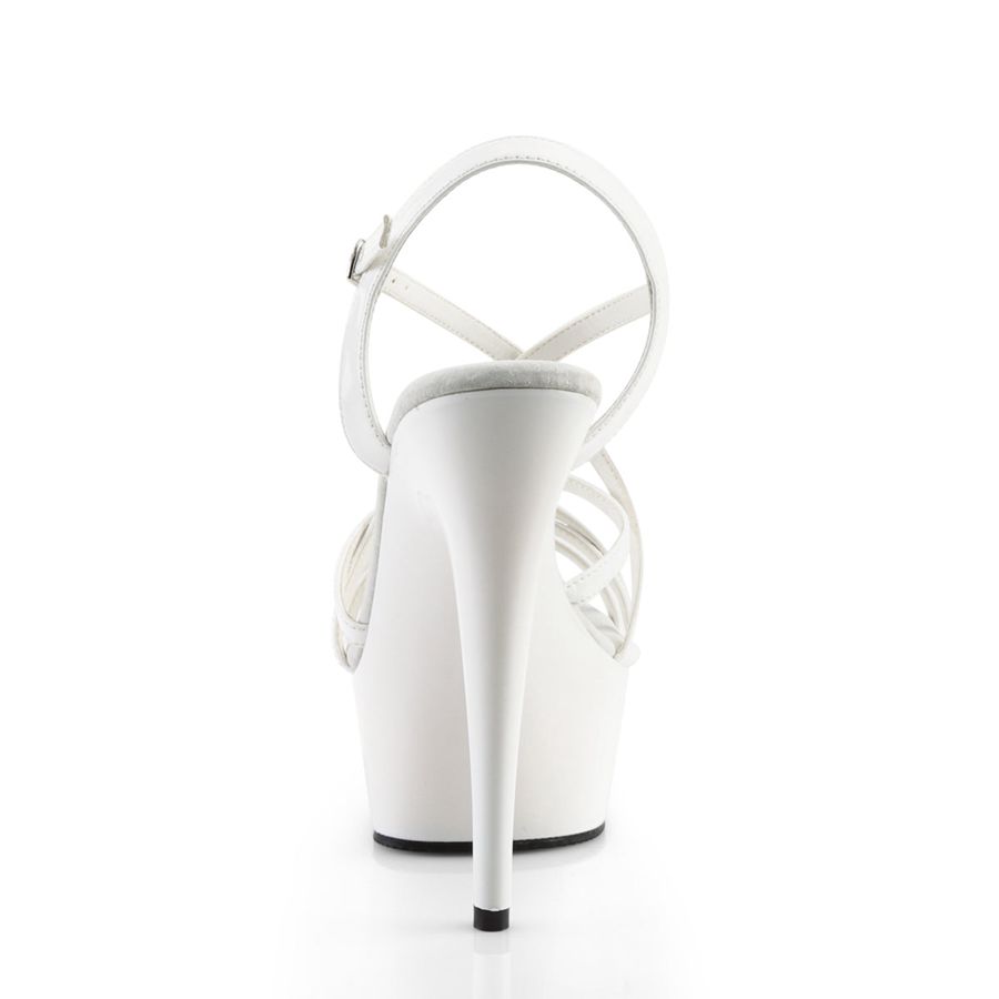 Women's Pleaser Delight-613 Ankle Strap Sandals White | 420DBLFNP