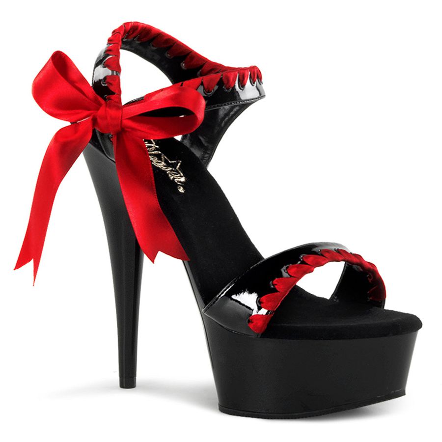 Women\'s Pleaser Delight-615 Ankle Strap Sandals Red | 427YNSFDR