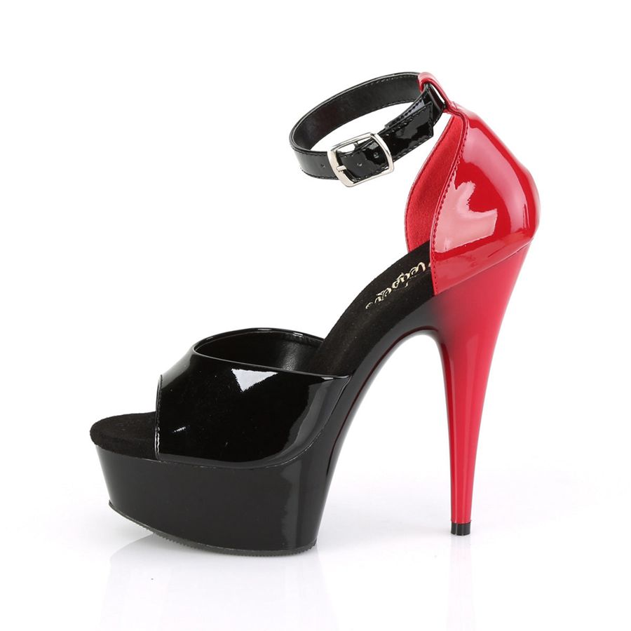 Women's Pleaser Delight-617 Heels Red Black | 374CYUZRL