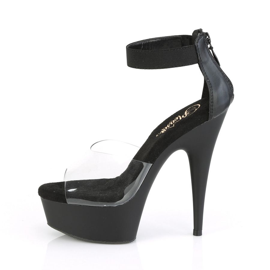 Women's Pleaser Delight-624 Ankle Strap Sandals Black | 365BRELFI