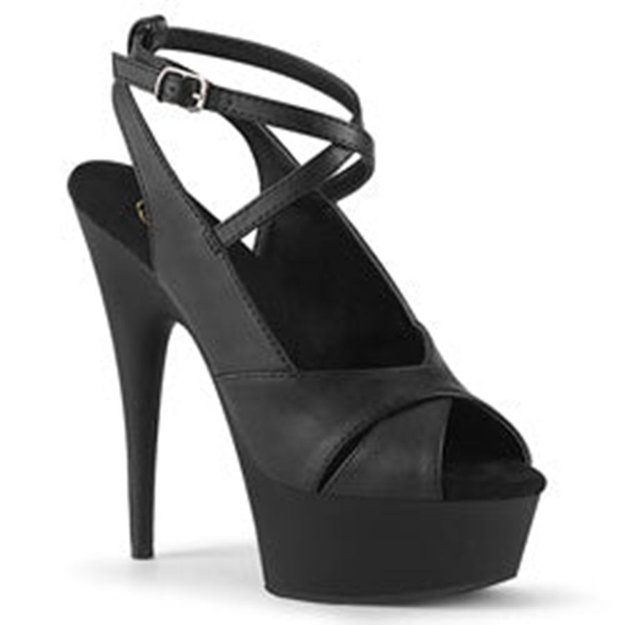 Women's Pleaser Delight-632 Ankle Strap Sandals Black | 126EAVPUS