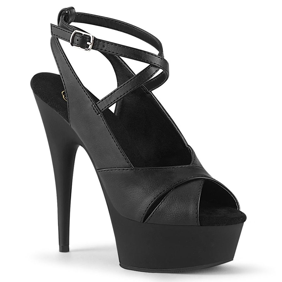 Women\'s Pleaser Delight-632 Ankle Strap Sandals Black | 126EAVPUS