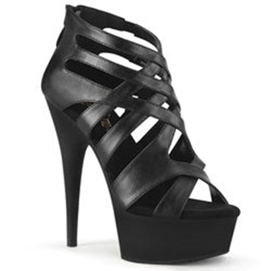 Women's Pleaser Delight-645 Heels Black | 370PANYIM