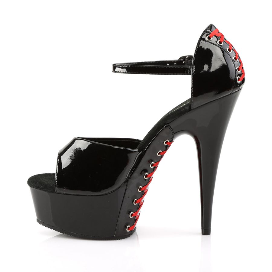 Women's Pleaser Delight-660FH Platform Sandals Black | 360GUKZAQ