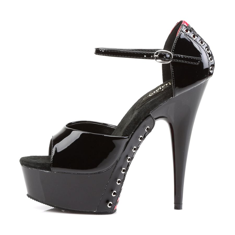 Women's Pleaser Delight-660FH Platform Sandals Black | 869MPFQXB