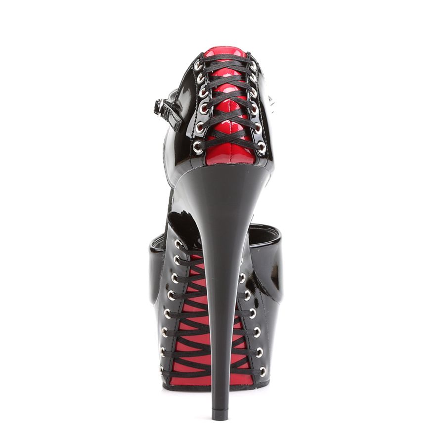 Women's Pleaser Delight-660FH Platform Sandals Black | 869MPFQXB