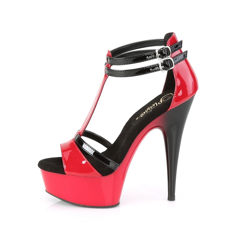 Women's Pleaser Delight-663 Heels Black Red | 651NFIDCQ