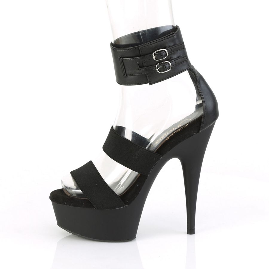 Women's Pleaser Delight-672 Ankle Strap Sandals Black | 708SGDRVH