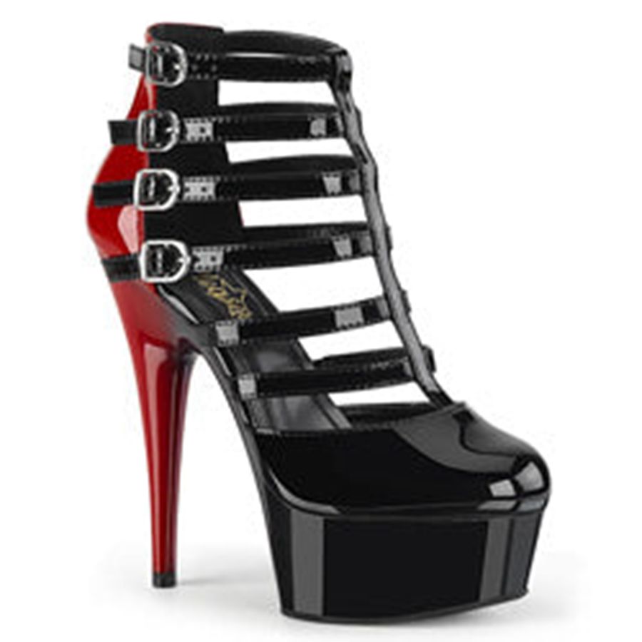 Women's Pleaser Delight-695 Heels Red Black | 157KYPHGL