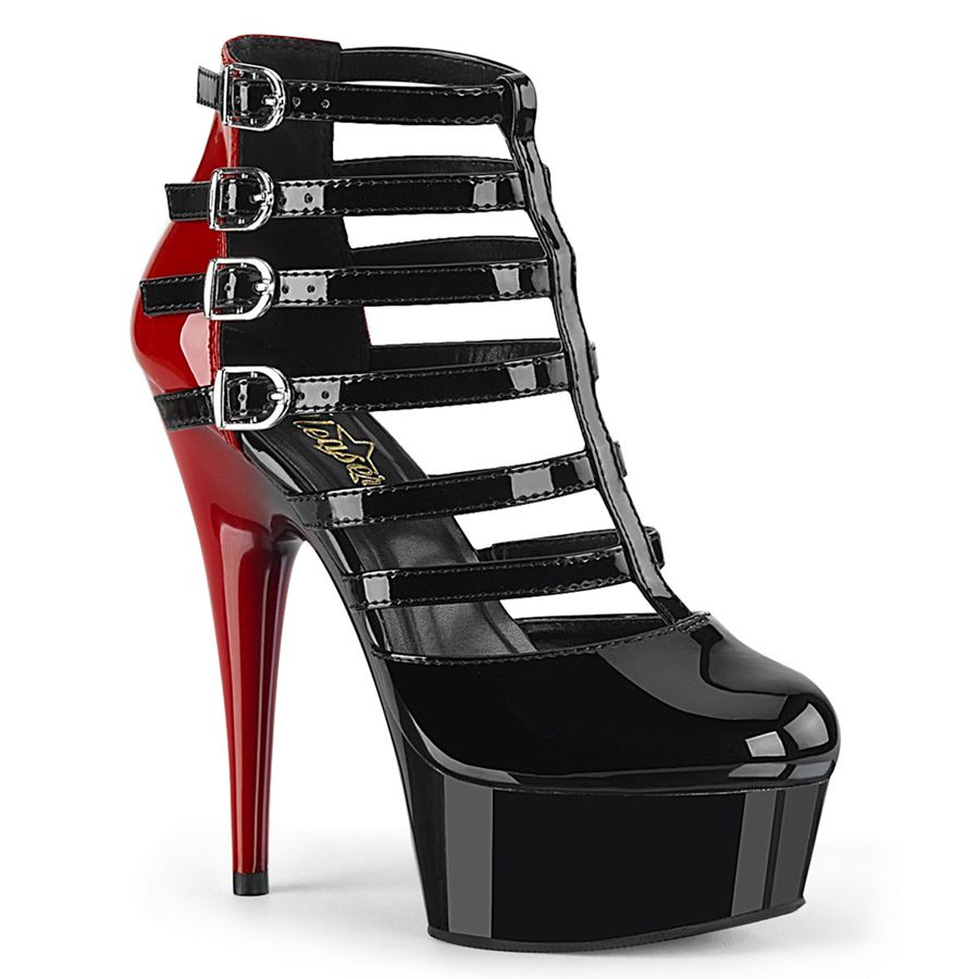 Women\'s Pleaser Delight-695 Heels Red Black | 157KYPHGL