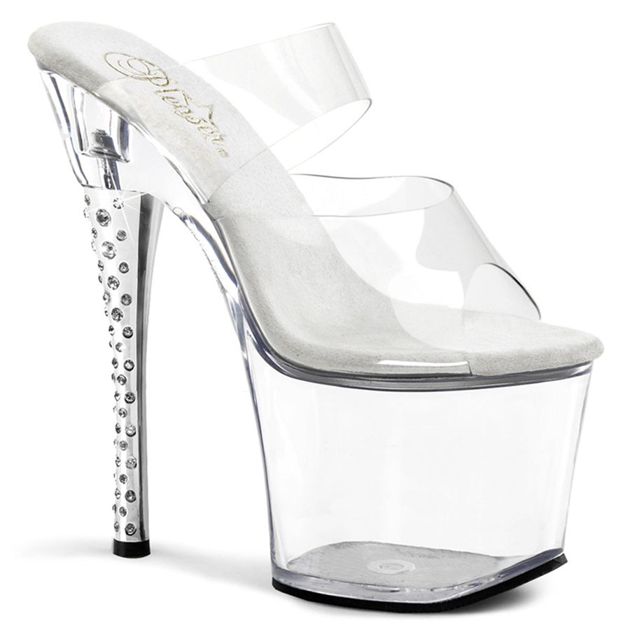 Women\'s Pleaser Diamond-702 Platform Sandals Clear | 249SAOHME