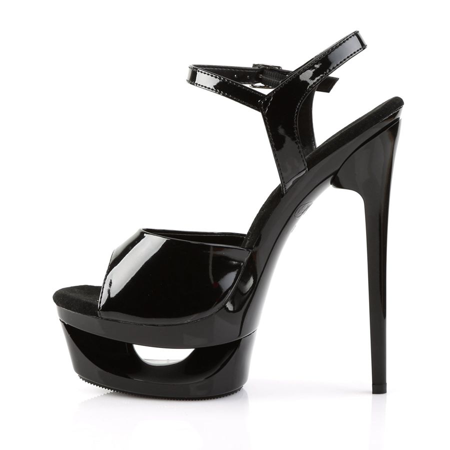 Women's Pleaser Eclipse-609 Ankle Strap Sandals Black | 914NLGADI