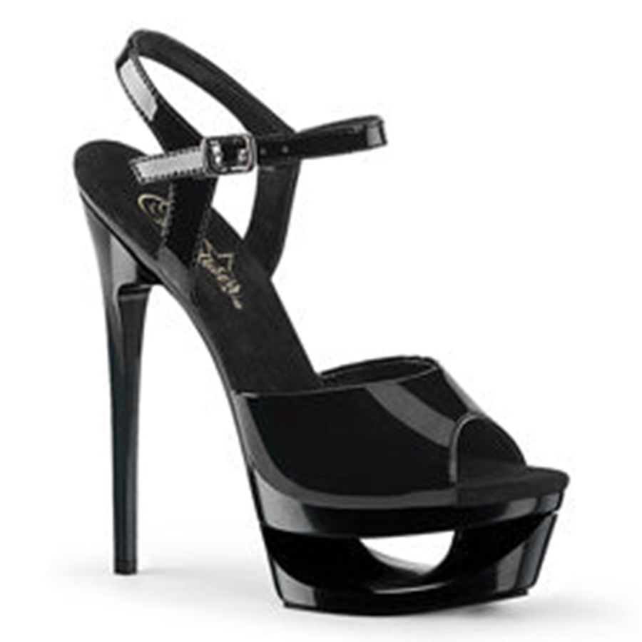 Women's Pleaser Eclipse-609 Ankle Strap Sandals Black | 914NLGADI