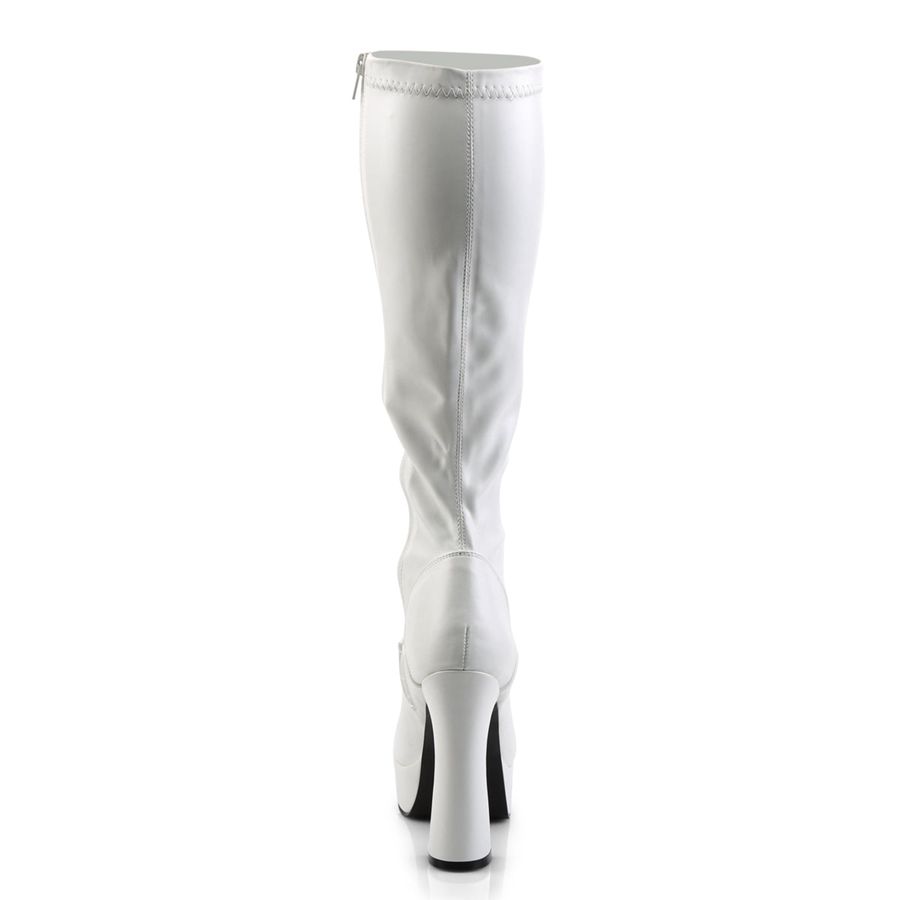 Women's Pleaser Electra-2000Z Knee High Boots White | 056YELHOZ