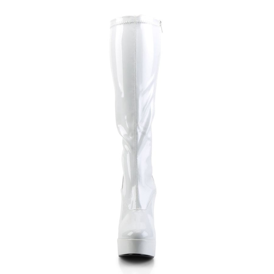 Women's Pleaser Electra-2000Z Knee High Boots White | 921GNDCSB