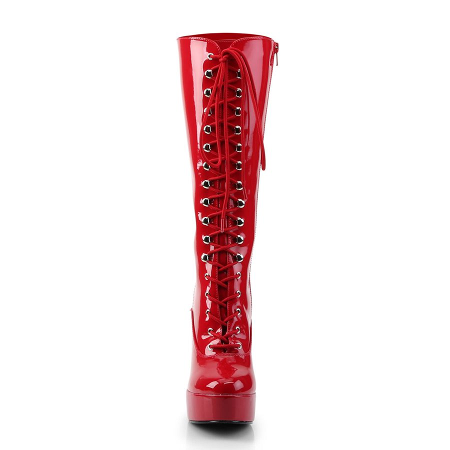 Women's Pleaser Electra-2020 Knee High Boots Red | 915VFBKXM