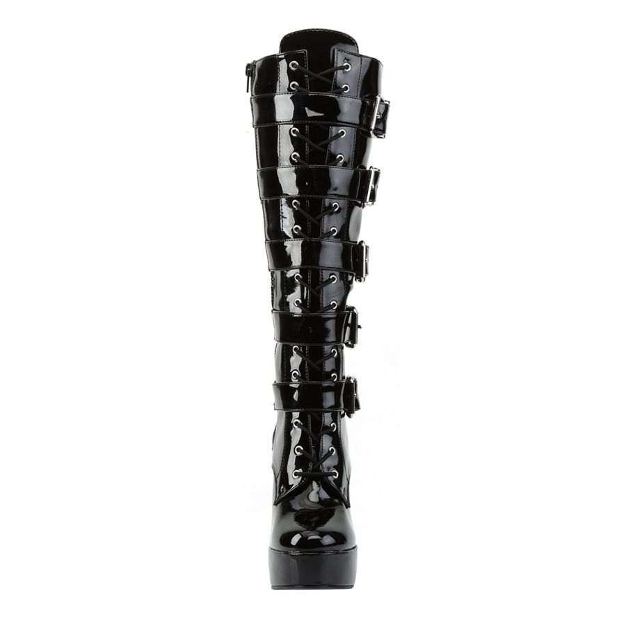 Women's Pleaser Electra-2042 Knee High Boots Black | 648CUNALK