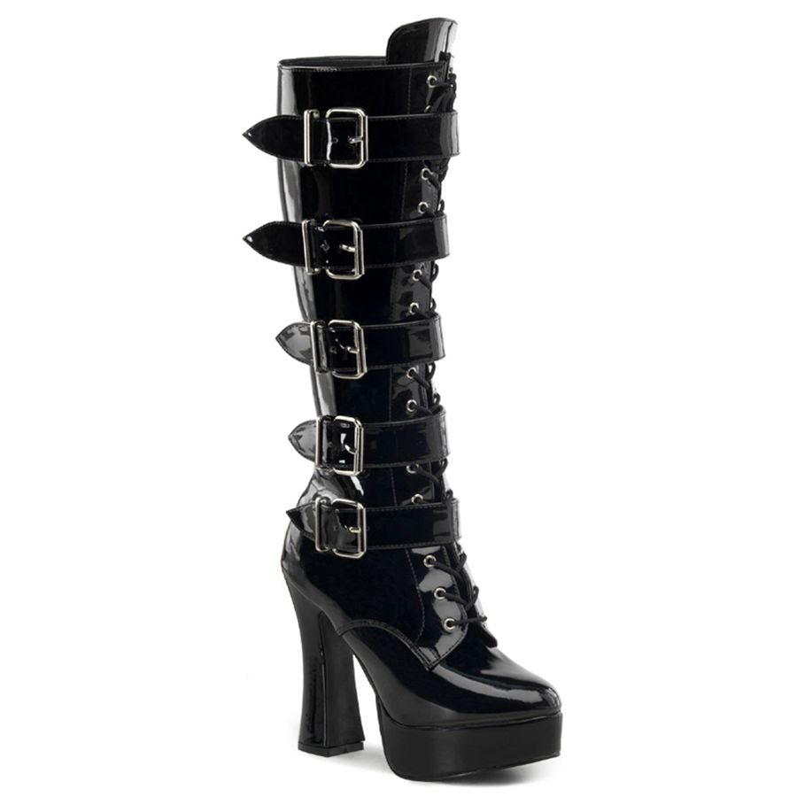 Women\'s Pleaser Electra-2042 Knee High Boots Black | 648CUNALK