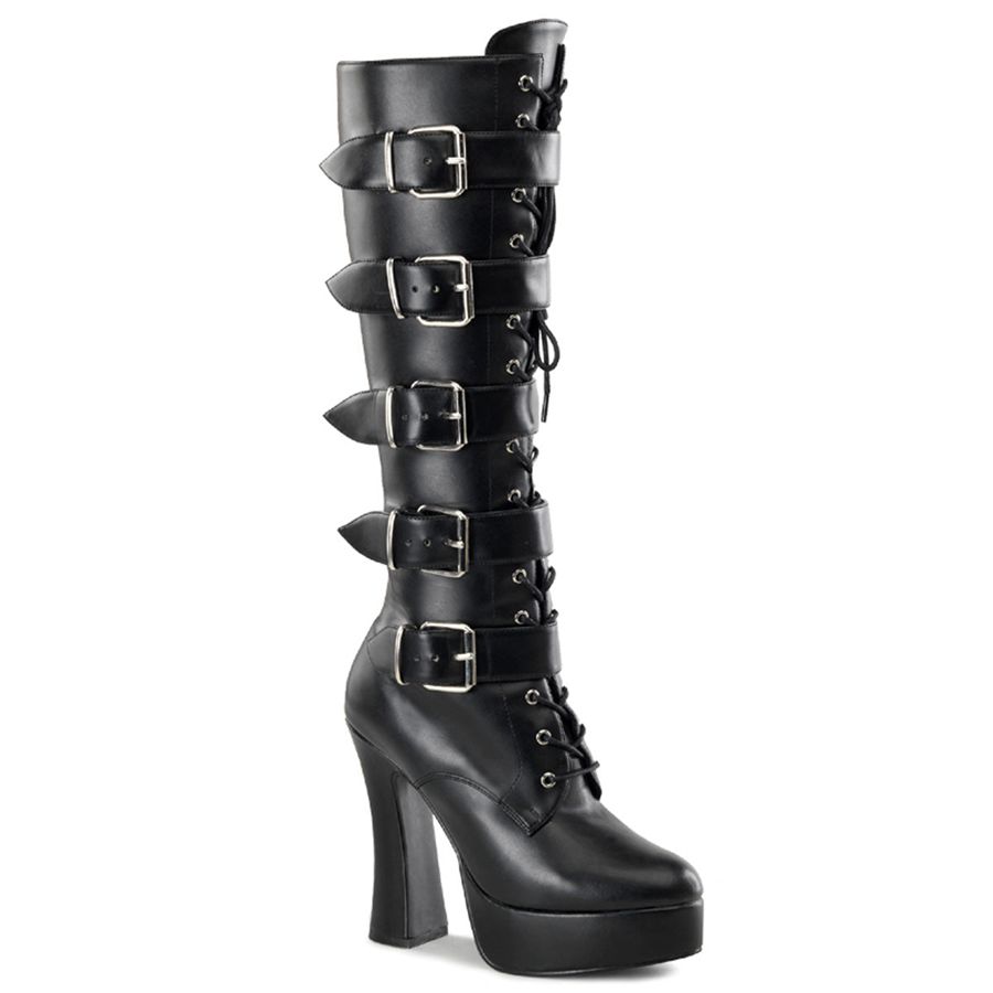 Women\'s Pleaser Electra-2042 Knee High Boots Black | 671HRAPKD