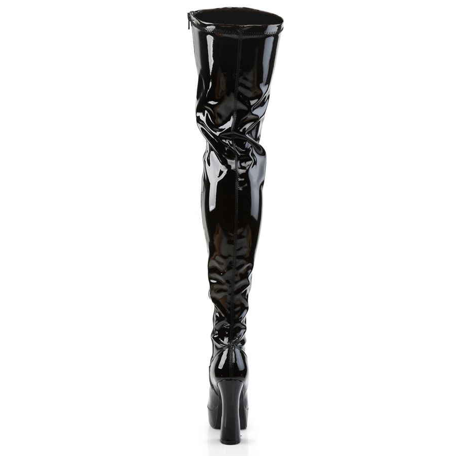 Women's Pleaser Electra-3000Z Thigh High Boots Black | 741TZRJCG