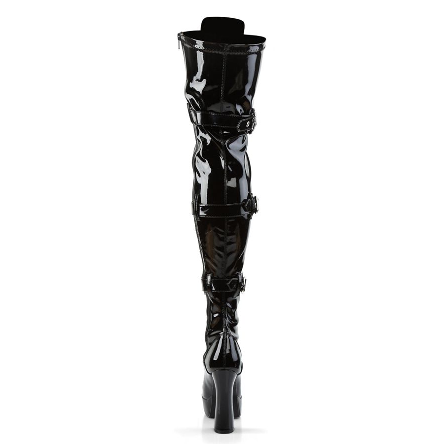 Women's Pleaser Electra-3028 Thigh High Boots Black | 048RGYHTM