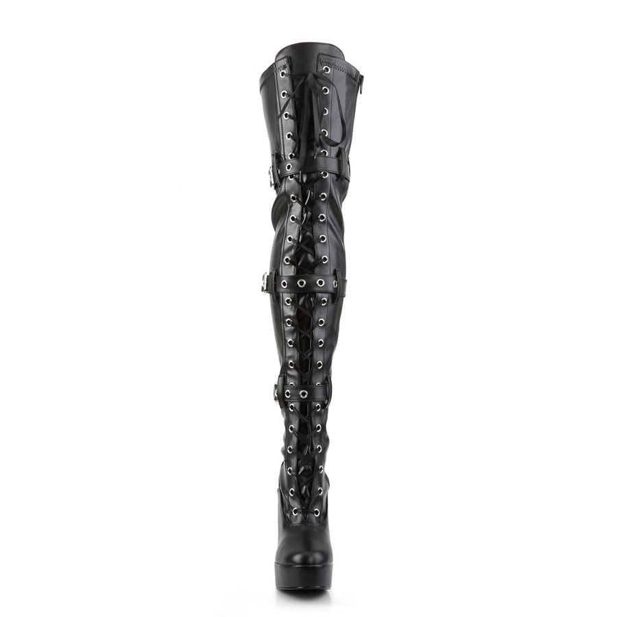 Women's Pleaser Electra-3028 Thigh High Boots Black | 769JKQXZO