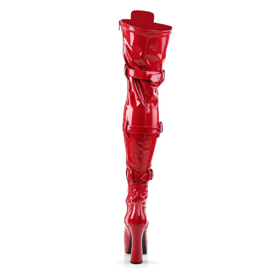 Women's Pleaser Electra-3028 Thigh High Boots Red | 941AUIPTR