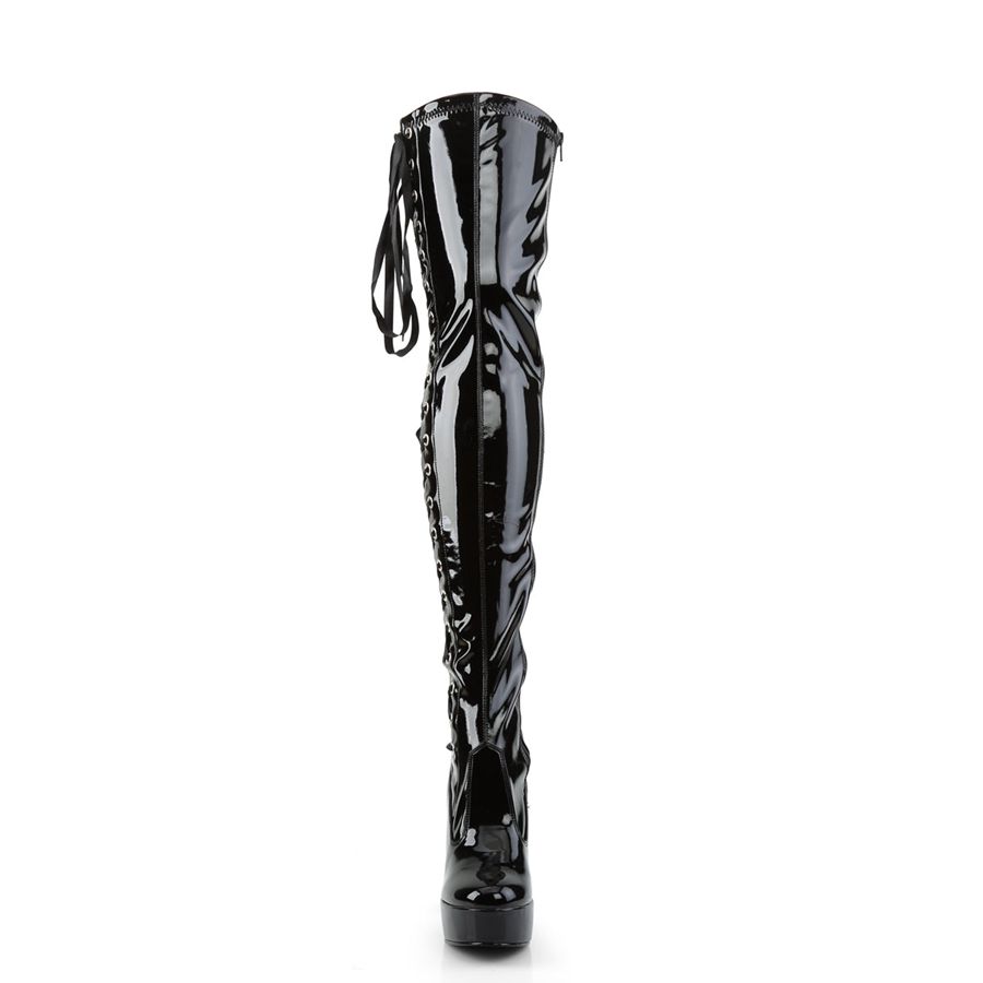 Women's Pleaser Electra-3050 Thigh High Boots Black | 041NGULKX