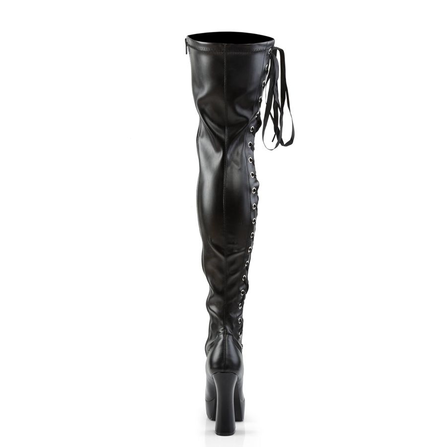 Women's Pleaser Electra-3050 Thigh High Boots Black | 965MCUPAO