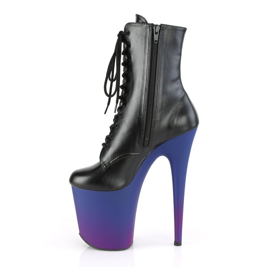 Women's Pleaser Flamingo-1020BP Ankle Boots Black Blue | 386SXLJOZ