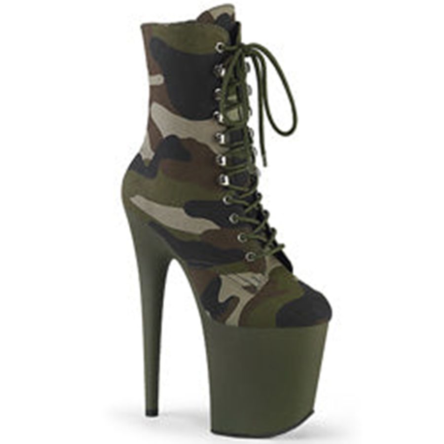 Women's Pleaser Flamingo-1020CAMO Ankle Boots Camouflage | 978RLWUOH