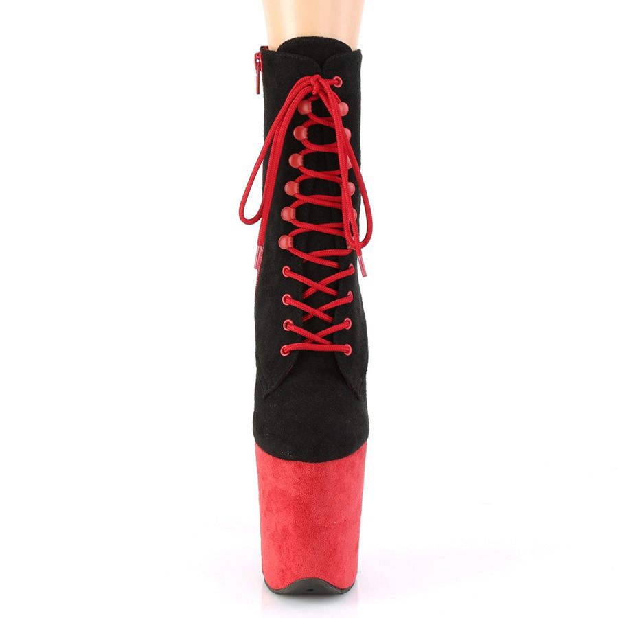 Women's Pleaser Flamingo-1020FSTT Ankle Boots Red Black | 624ZLQSPI