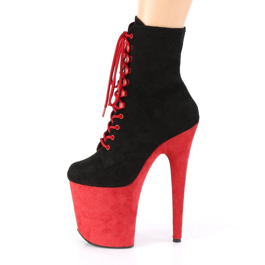 Women's Pleaser Flamingo-1020FSTT Ankle Boots Red Black | 624ZLQSPI