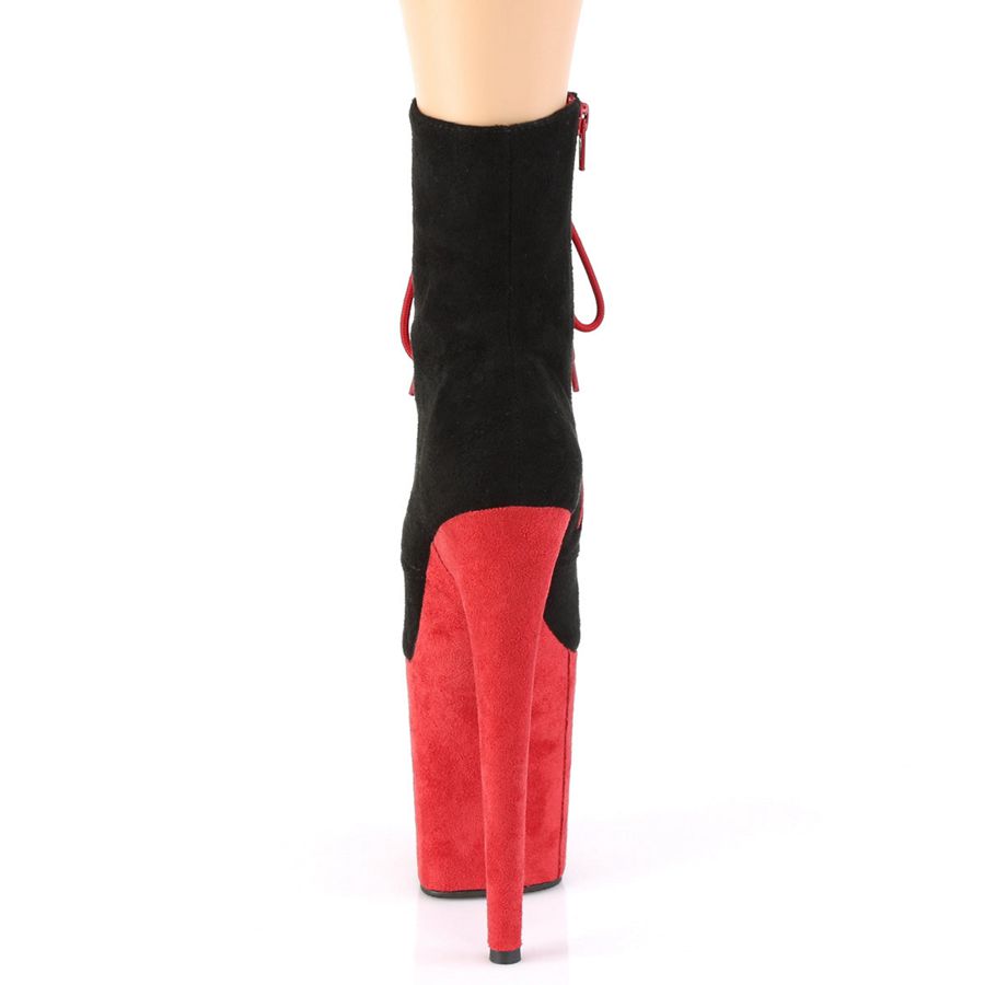 Women's Pleaser Flamingo-1020FSTT Ankle Boots Red Black | 624ZLQSPI