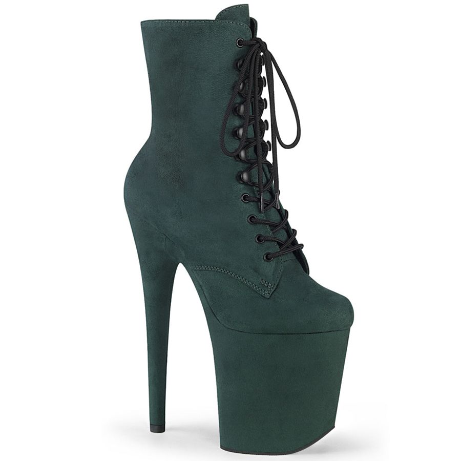 Women\'s Pleaser Flamingo-1020FS Ankle Boots Green | 103QCVAET