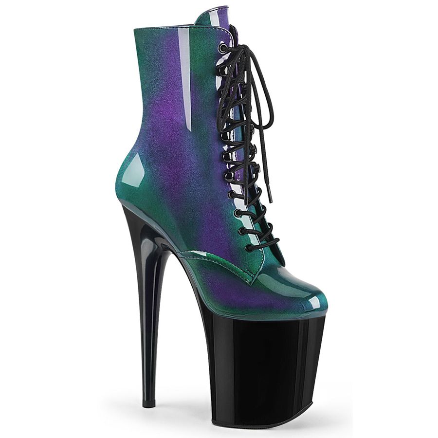 Women\'s Pleaser Flamingo-1020SHG Ankle Boots Green | 892EXUSBP