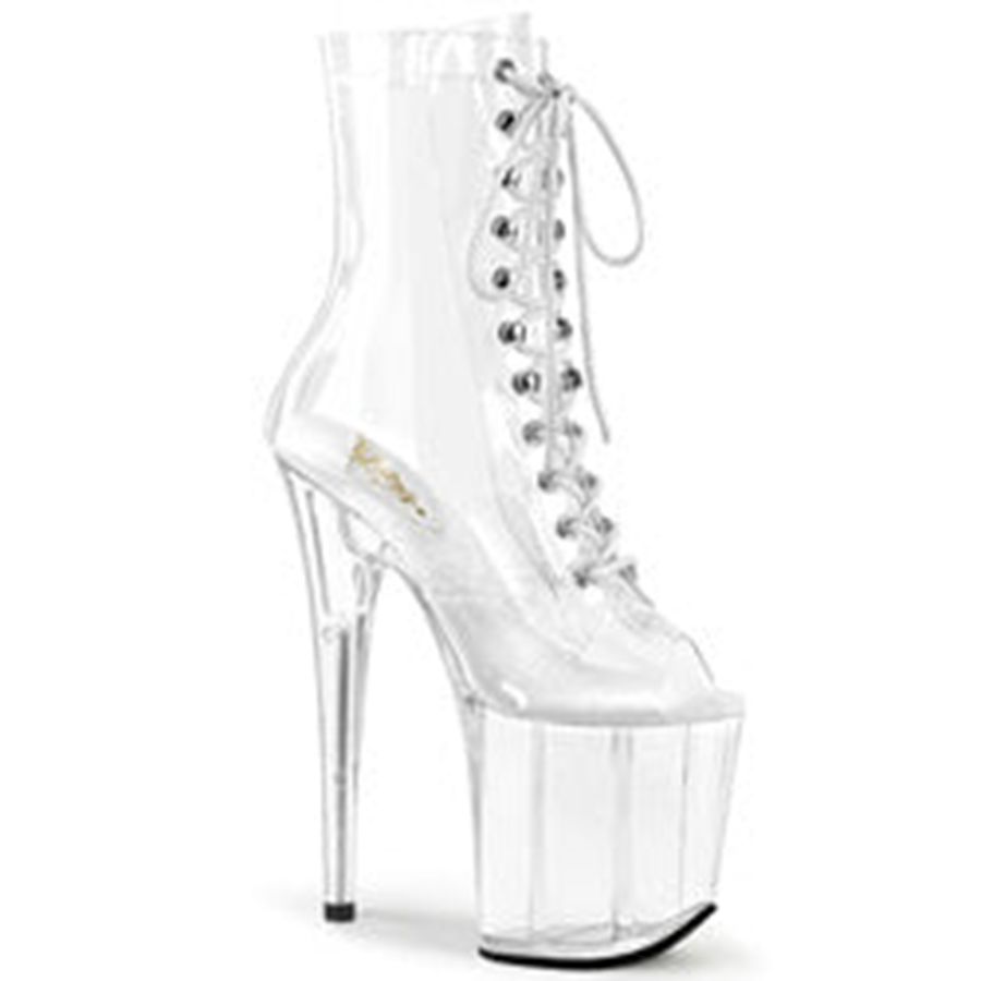 Women's Pleaser Flamingo-1021C Ankle Boots Clear | 854POZEKQ