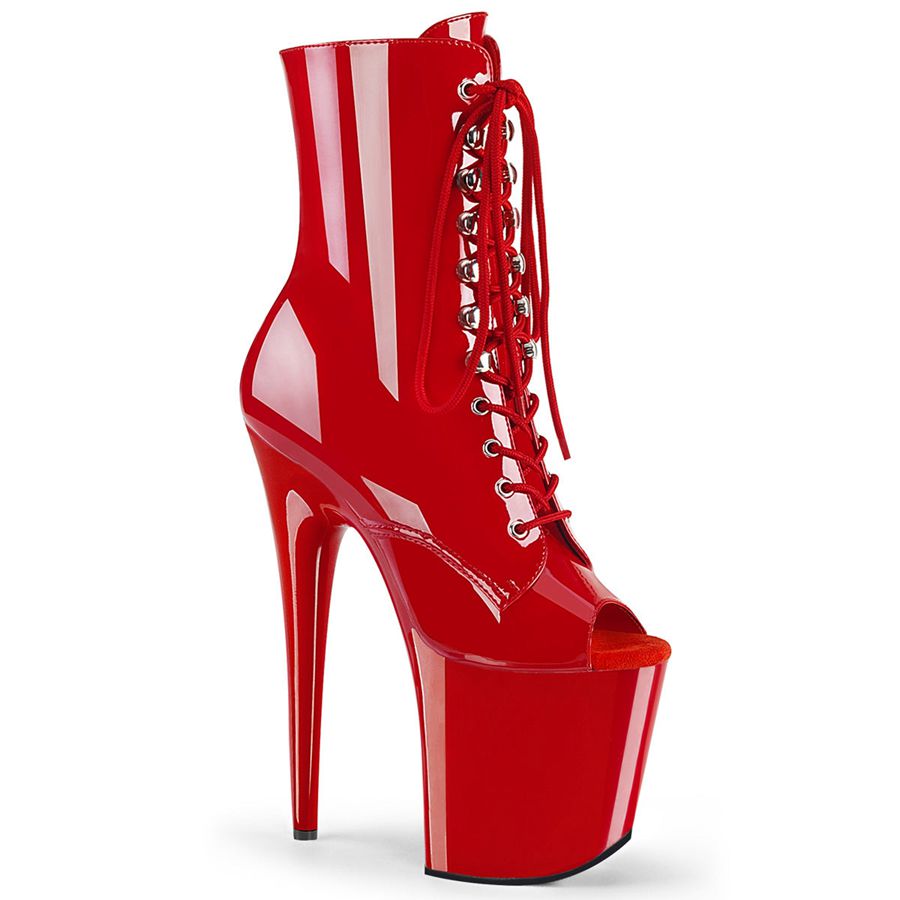 Women\'s Pleaser Flamingo-1021 Ankle Boots Red | 248NMLKZC