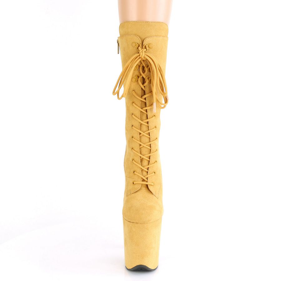 Women's Pleaser Flamingo-1050FS Mid-Calf Boots Yellow | 386PYXWQO